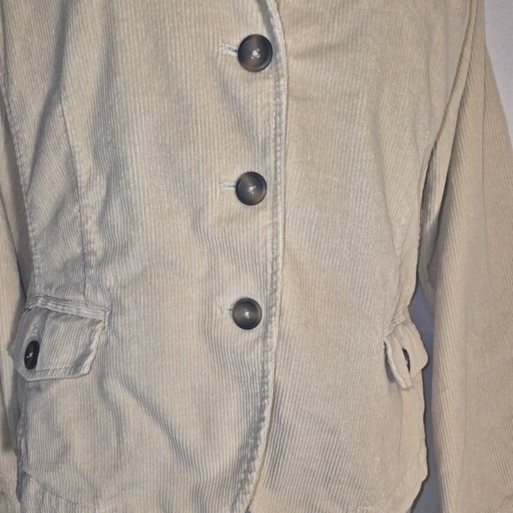 Talbots cream colored stretch Corduroy jacket in size 14/Large - Picture 9 of 16